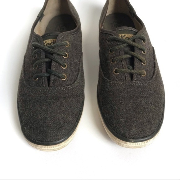 Keds Dark Green Champion Wool Sneakers Size 7 - Picture 3 of 8
